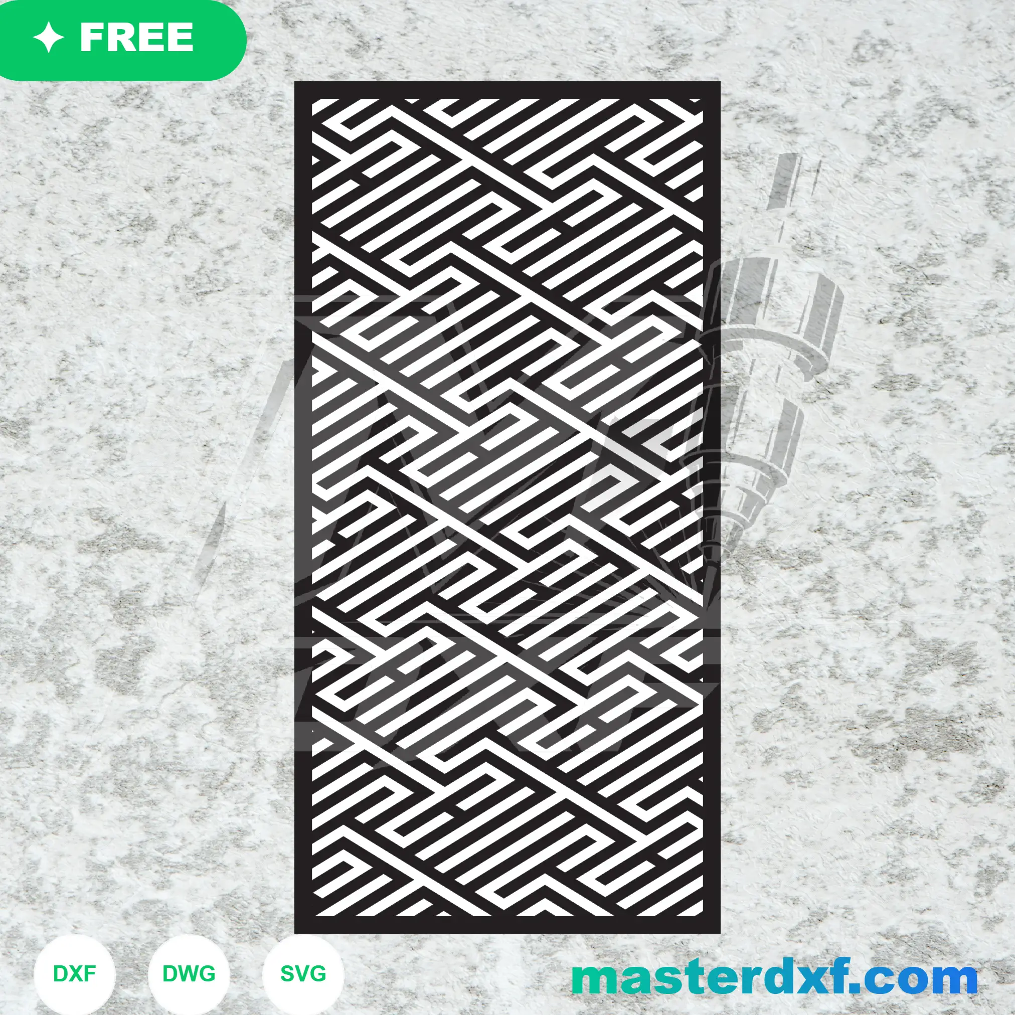 Modern Abstract Diagonal Fretwork CNC Lattice DXF File